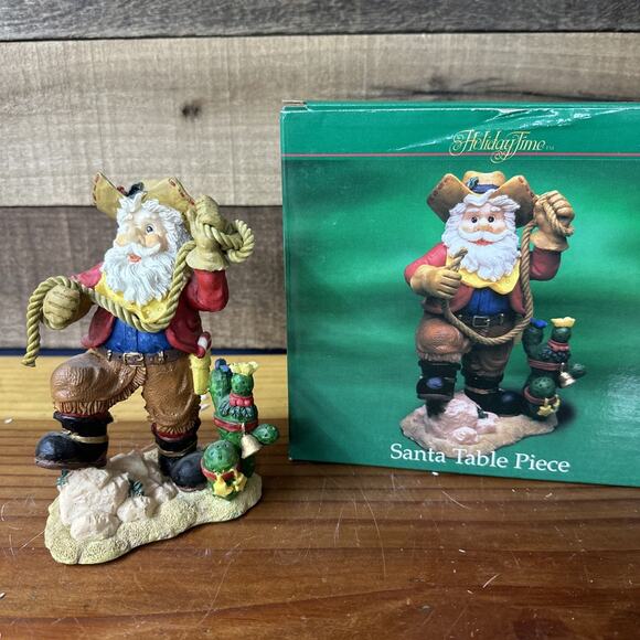 Holiday Time Western Cowboy Santa With Rope In Box - Picture 1 of 7